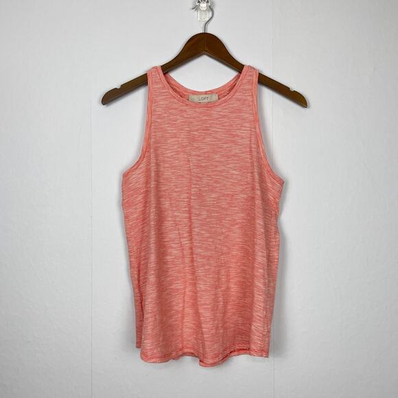 LOFT | Bundle 2 Navy White Stripe Linen Casual Top & Red White Racerback Tank - Picture 7 of 11